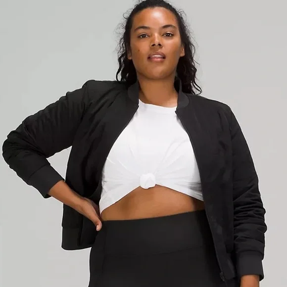 Lululemon Non-Stop Bomber Jacket Reversible Coat Black Release 2022 Size 6 - Picture 3 of 10